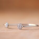 silver colored bracelet with clear gemstones