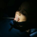 close up shot of a girl having dental checkup